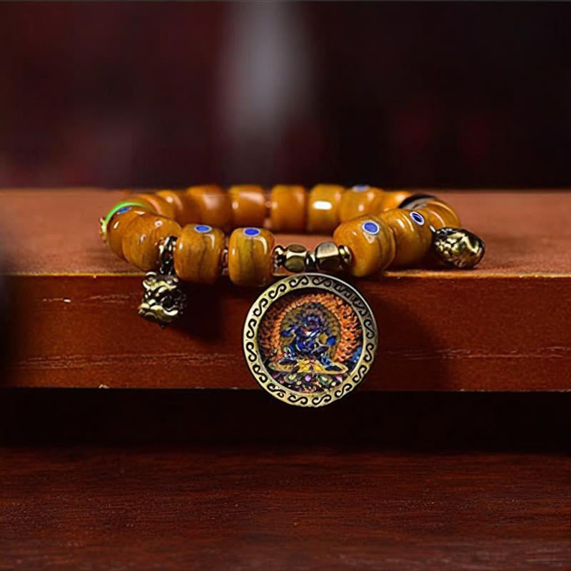 Buddha Stones Vintage Tibetische Knochenperlen Geflochtenes Seil Positives Balance Armband