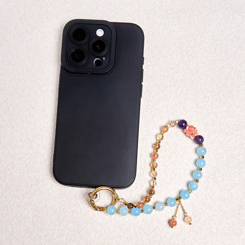 Buddha Stones, natürlicher Super Seven-Kristall, Schutz, Schlüsselanhänger, Telefon, hängende Dekoration