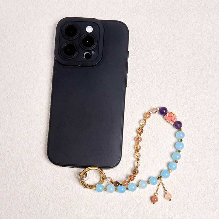 Buddha Stones, natürlicher Super Seven-Kristall, Schutz, Schlüsselanhänger, Telefon, hängende Dekoration