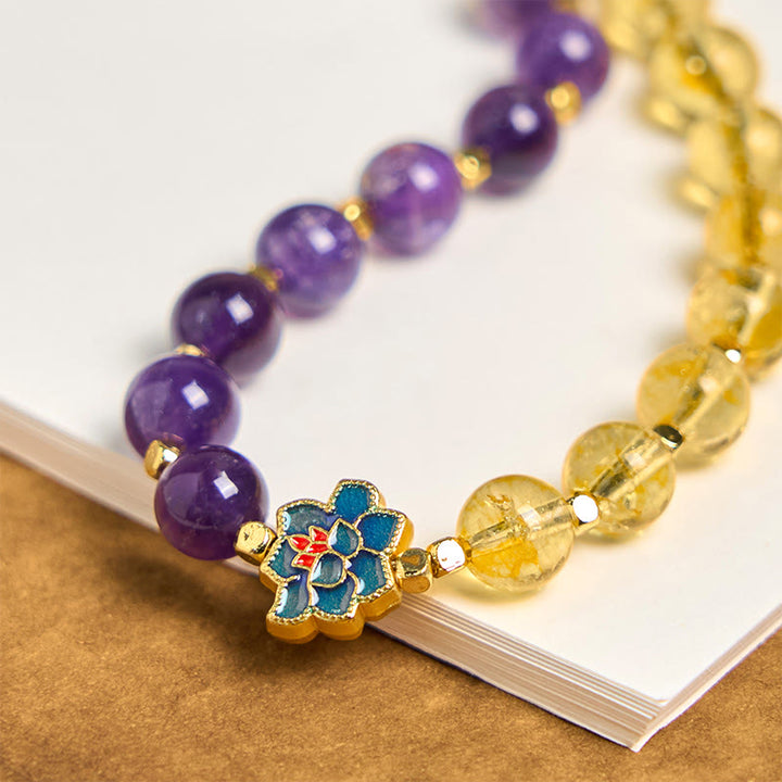 Buddha Stones, natürlicher Amethyst, Citrin, heilende Schlüsselanhänger, Telefon-Dekoration zum Aufhängen