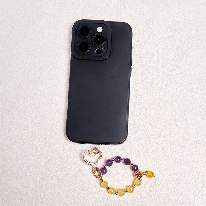 Buddha Stones, natürliche Amethyst-Citrin-Perlen, heilende Schlüsselanhänger, hängende Dekoration