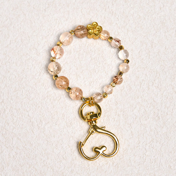 Buddha Stones, natürliche Super Seven Kristall, Pflaumenblüte, spirituelle Kette, Tasche, hängende Dekoration
