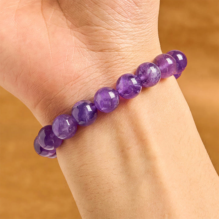 Buddha Stones Natürlicher Amethyst Peace Schnalle Charm Spirituelles Armband