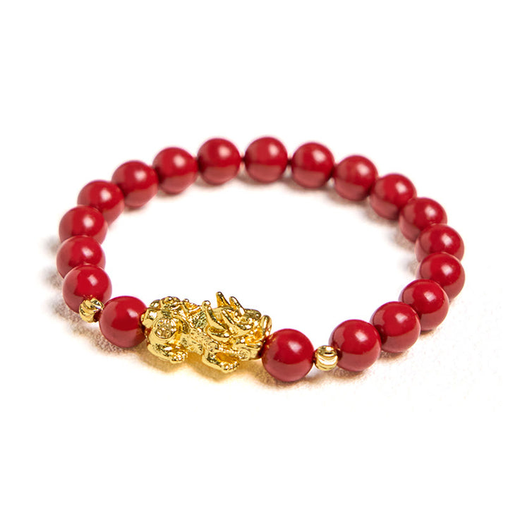 Buddha Stones Zinnober PiXiu Ruhesegen Armband