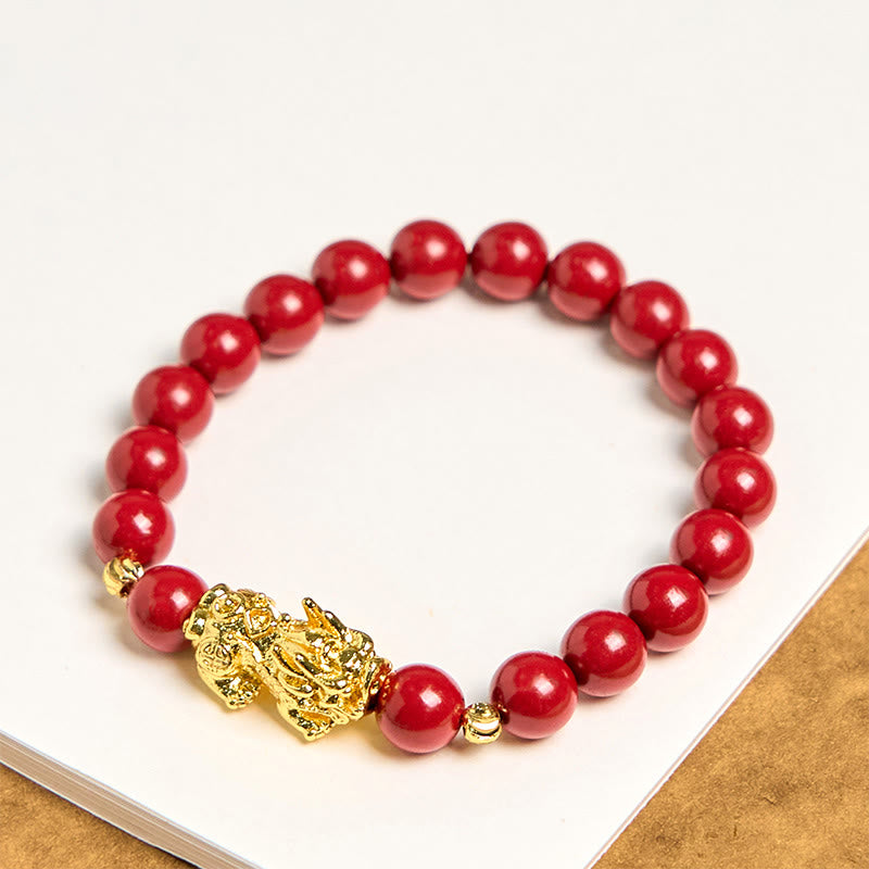 Buddha Stones Zinnober PiXiu Ruhesegen Armband