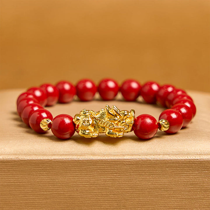 Buddha Stones Zinnober PiXiu Ruhesegen Armband