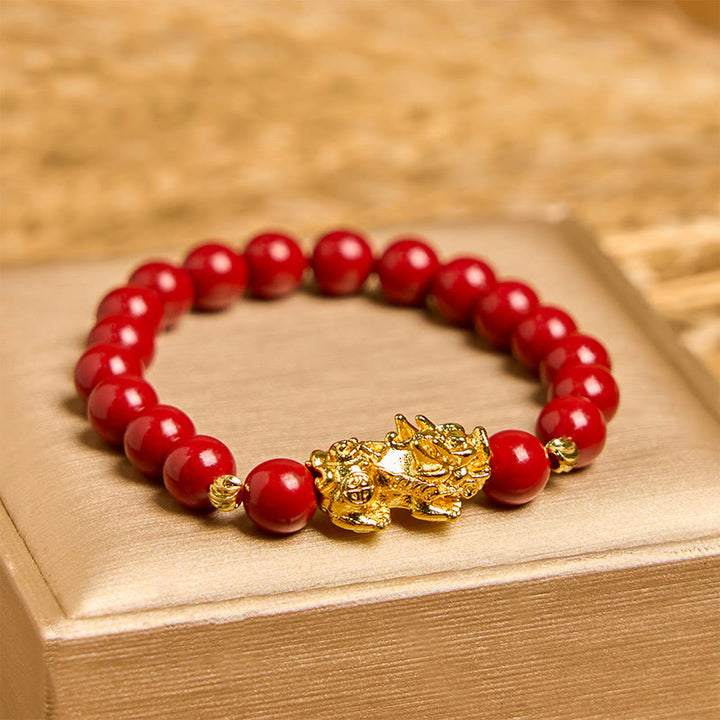 Buddha Stones Zinnober PiXiu Ruhesegen Armband