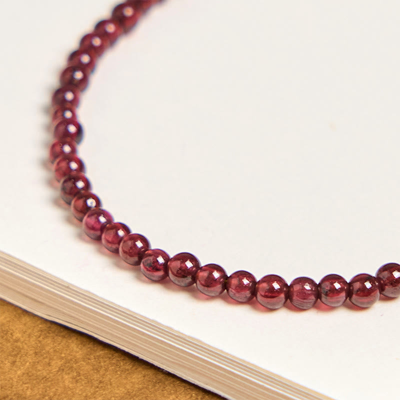 Buddha Stones Natürliche 3mm Granatperlen PiXiu Blumenreinigung Mehrschichtiges Armband