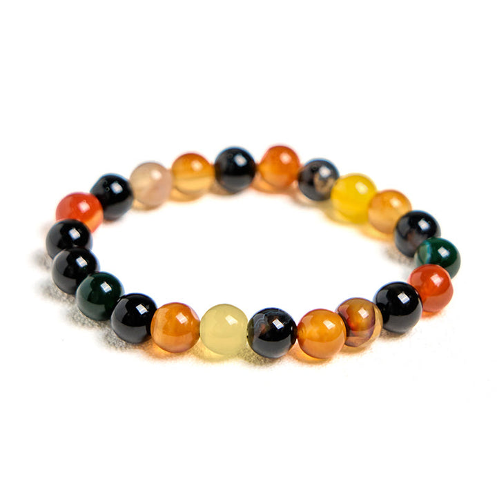 Buddha Stones Natürliches buntes Chalcedon-Achat-Harmonie-Armband