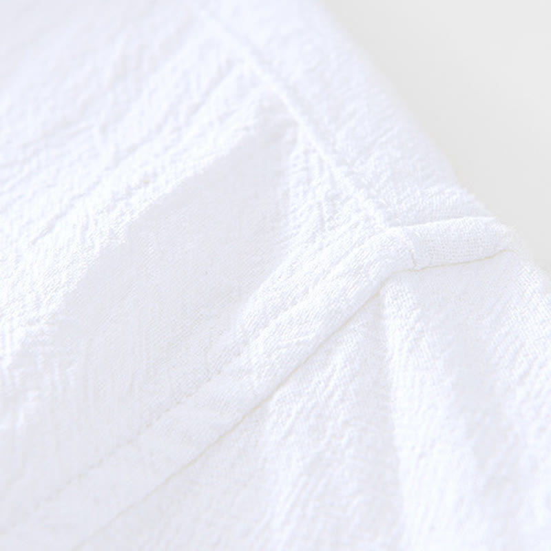 Buddha Stones Vintage Plain Simple Design Herren Kurzarmhemd aus Baumwolle und Leinen mit Taschen - image 16