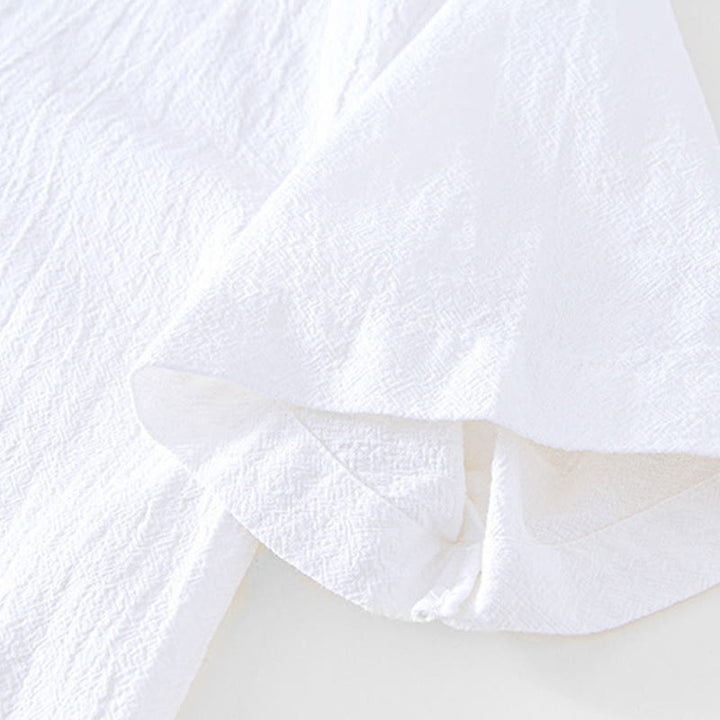 Buddha Stones Vintage Plain Simple Design Herren Kurzarmhemd aus Baumwolle und Leinen mit Taschen - image 17