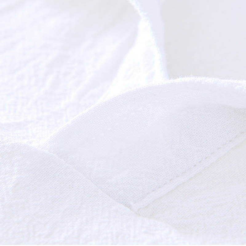 Buddha Stones Vintage Plain Simple Design Herren Kurzarmhemd aus Baumwolle und Leinen mit Taschen - image 15