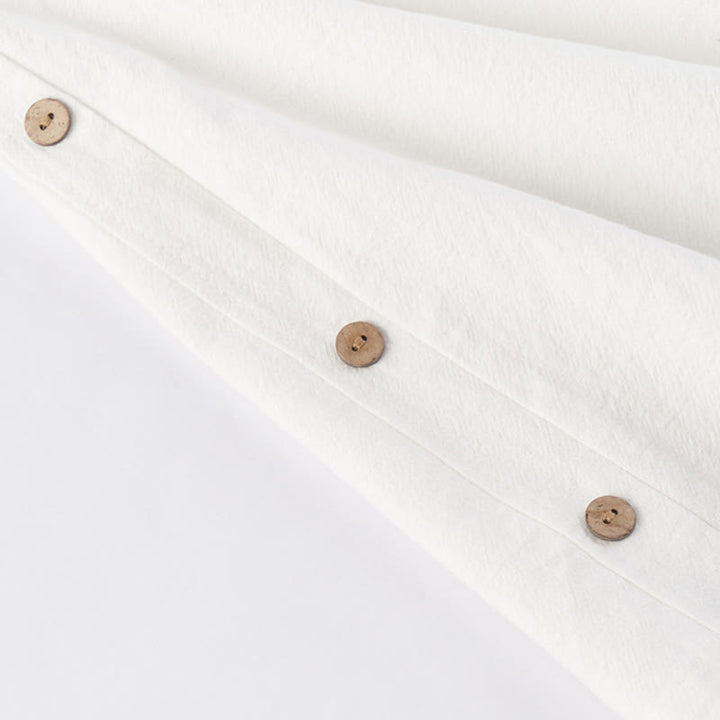 Buddha Stones Lässiges 2-teiliges Set aus reinem, farbigem Hemd mit halben Knöpfen und Kordelzughose für Herren, Meditationstuch-Set aus Baumwolle und Leinen mit Taschen