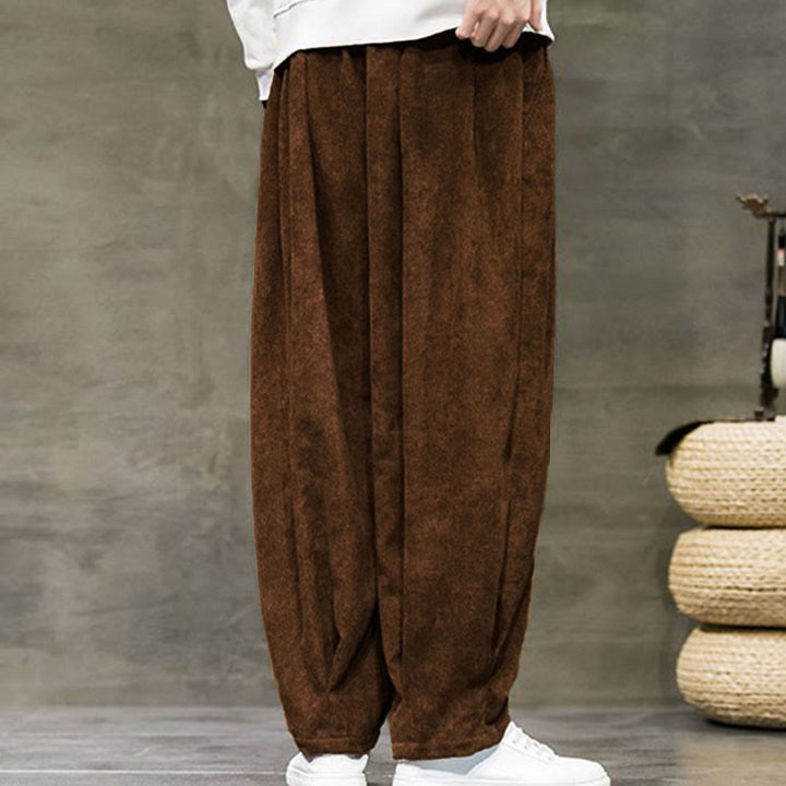 Buddha Stones Lässige, schlichte Baumwoll-Pumphose für Herren mit Taschen - image 33
