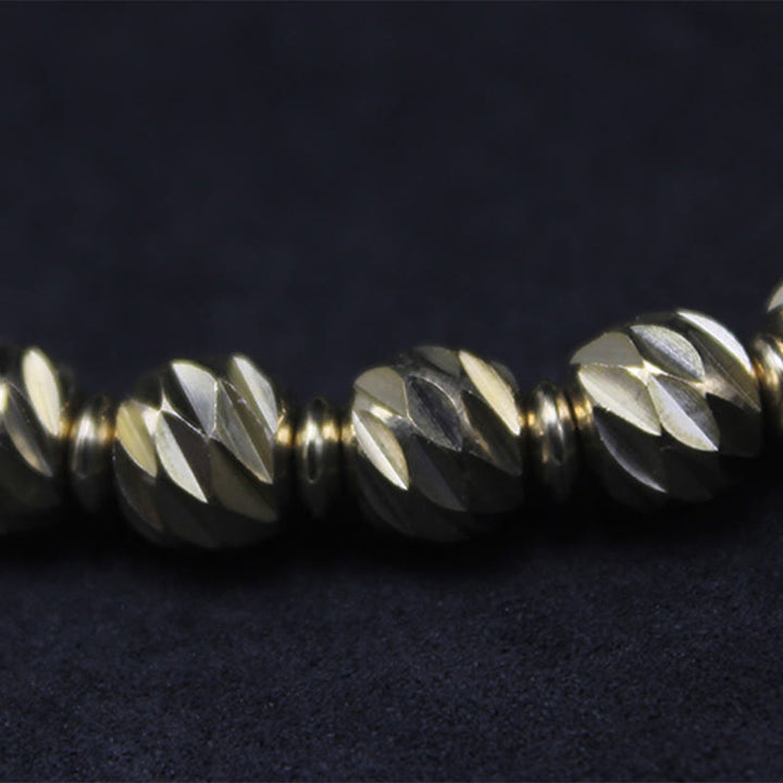Buddha Stones Vintage Distressed Messer Schnitzmuster Kupfer Messing Perlen Reichtum Armband