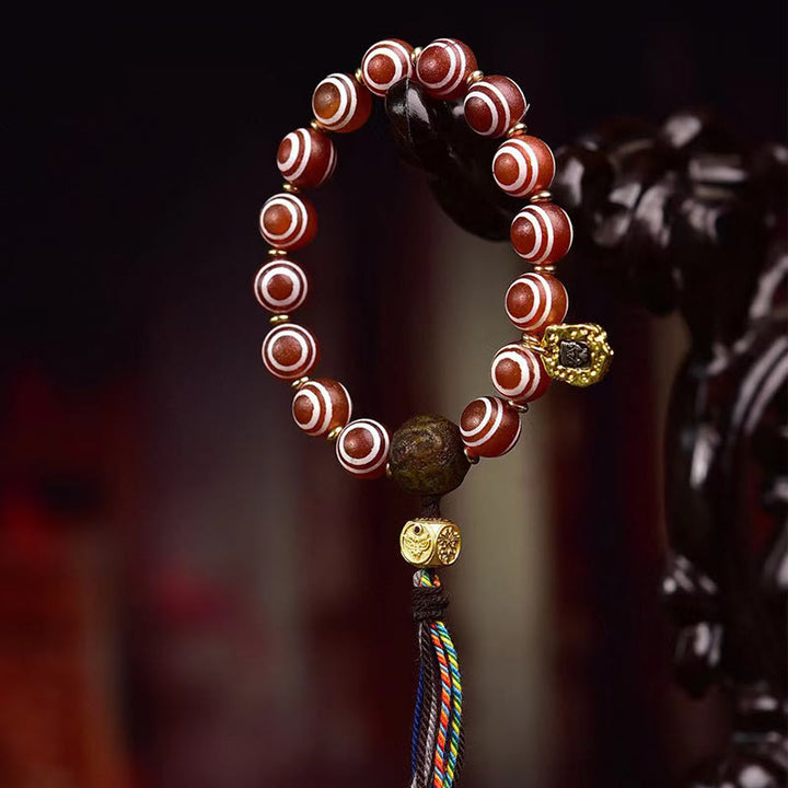 Buddha Stones Tibetisches Zakiram-Armband aus rotem Achat
