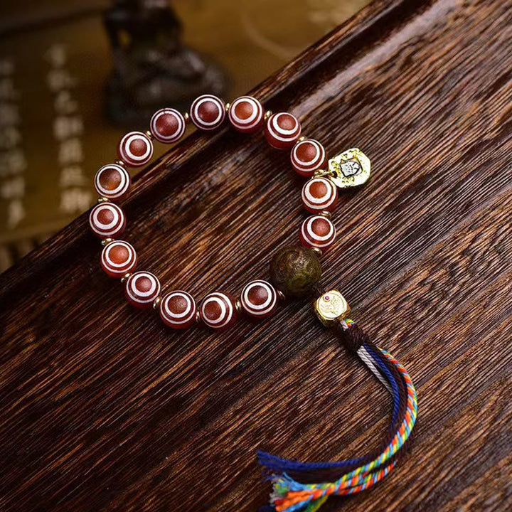 Buddha Stones Tibetisches Zakiram-Armband aus rotem Achat