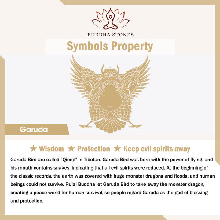 Armband mit Quaste aus tibetischem Kamelknochen und geschnitztem Garuda-Schutz aus Buddha Stones