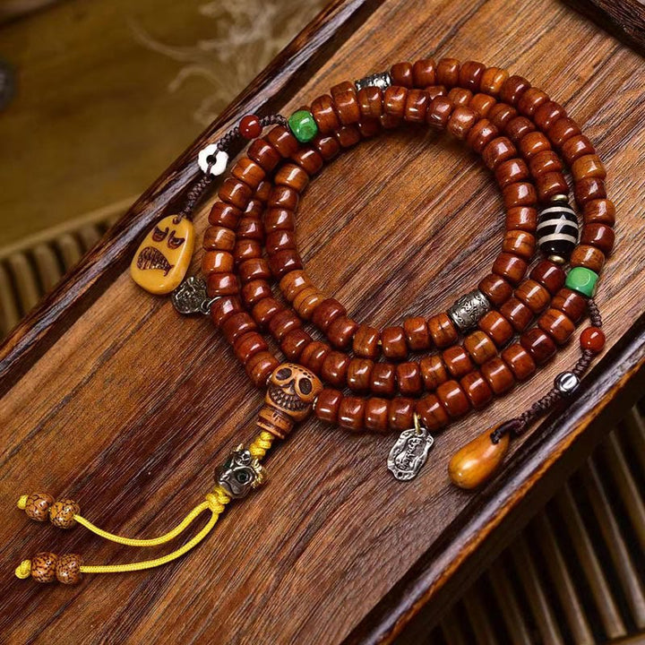 Buddha Stones Tibet 108 Perlen Knochen Perlen Dzi Perle Stärke Mala
