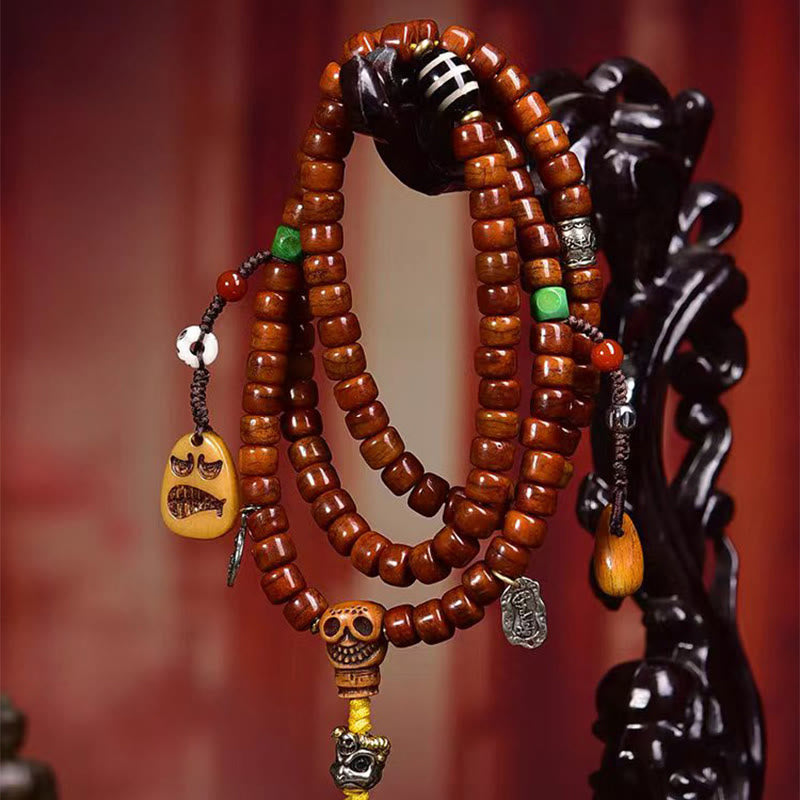 Buddha Stones Tibet 108 Perlen Knochen Perlen Dzi Perle Stärke Mala