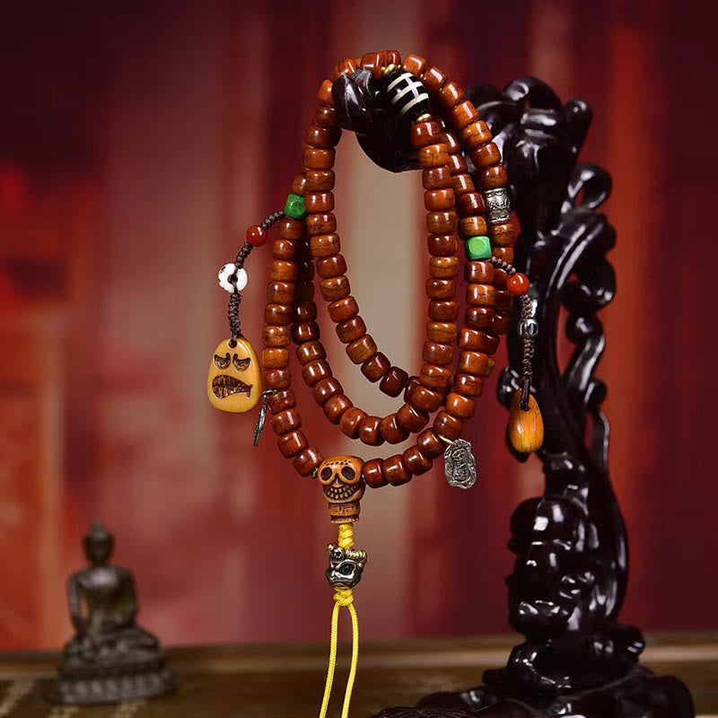 Buddha Stones Tibet 108 Perlen Knochen Perlen Dzi Perle Stärke Mala