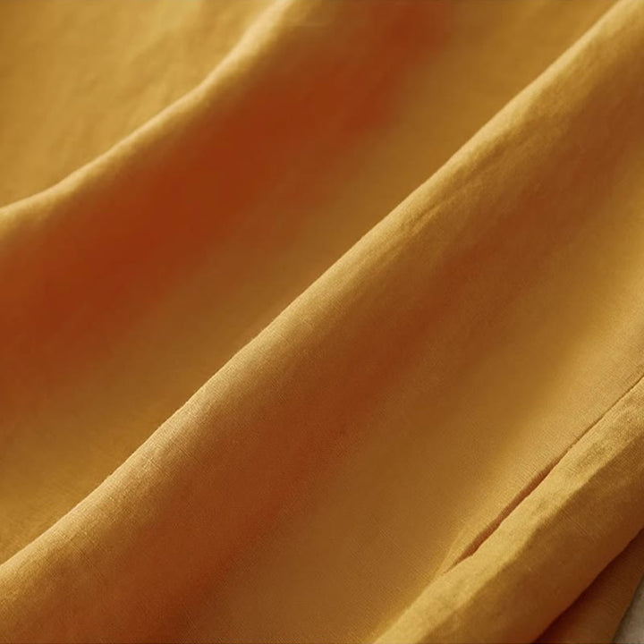 Buddha Stones Lässige, reine Farbstickerei, Patchwork-Design, ärmellos, Rundhalsausschnitt, Damen-Weste aus Baumwolle und Leinen - image 3