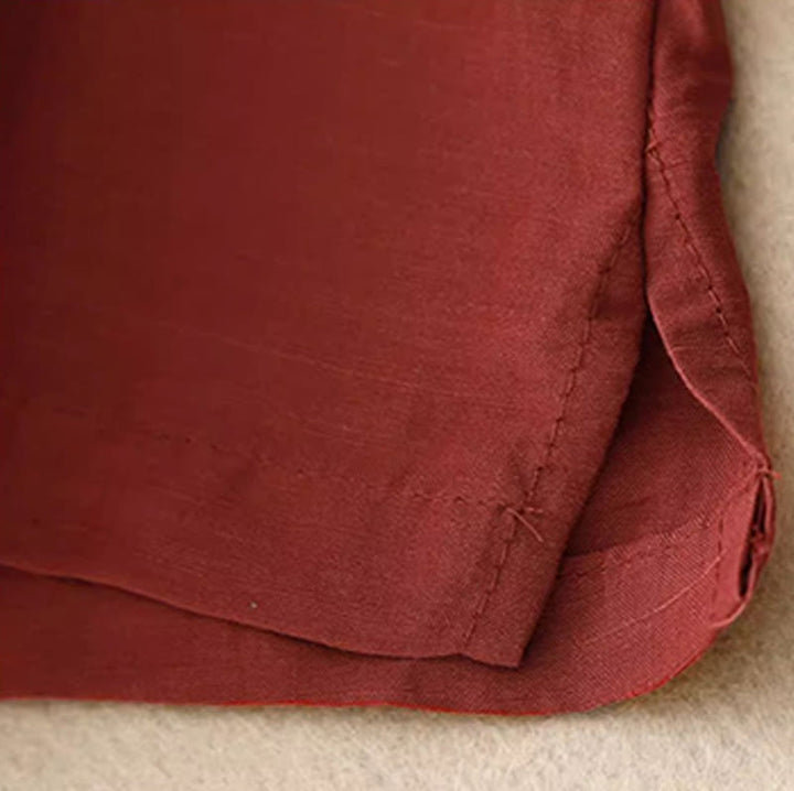 Buddha Stones Lässige, reine Farbstickerei, Patchwork-Design, ärmellos, Rundhalsausschnitt, Damen-Weste aus Baumwolle und Leinen - image 13