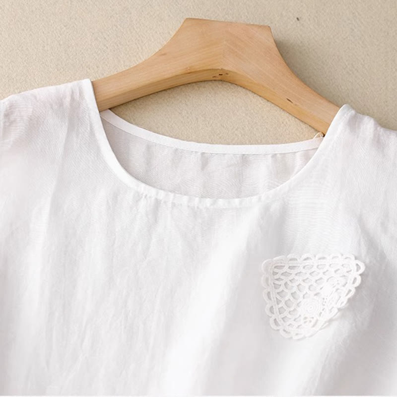 Buddha Stones Lässige, reine Farbstickerei, Patchwork-Design, ärmellos, Rundhalsausschnitt, Damen-Weste aus Baumwolle und Leinen - image 20