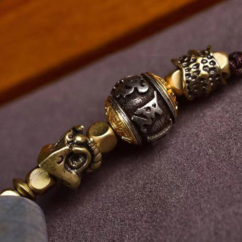 Buddha Stones Tibet Dzi Bead Om Mani Padme Hum Schutz Halskette Anhänger - image 3