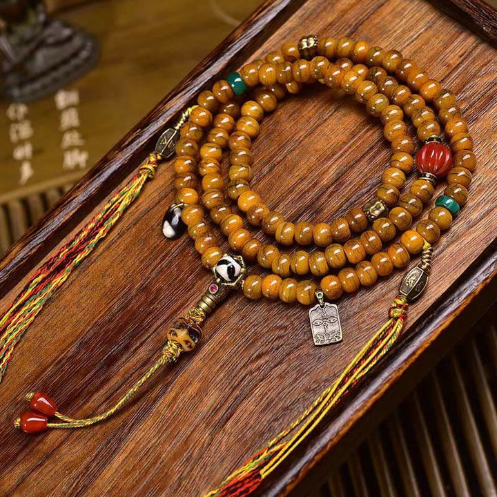 Buddha Stones, tibetische 108 Perlen, Knochenperlen, Dzi-Perlen, halten böse Geister fern, Mala