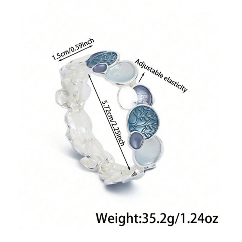 Buddha Stones, der Baum des Lebens, rundes Muster, Einheitslegierung, elastisches Armband