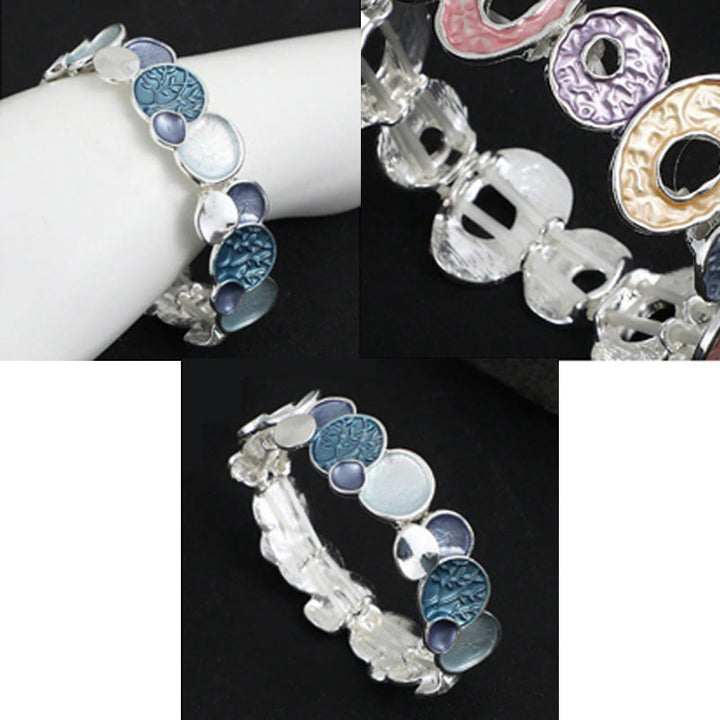 Buddha Stones, der Baum des Lebens, rundes Muster, Einheitslegierung, elastisches Armband