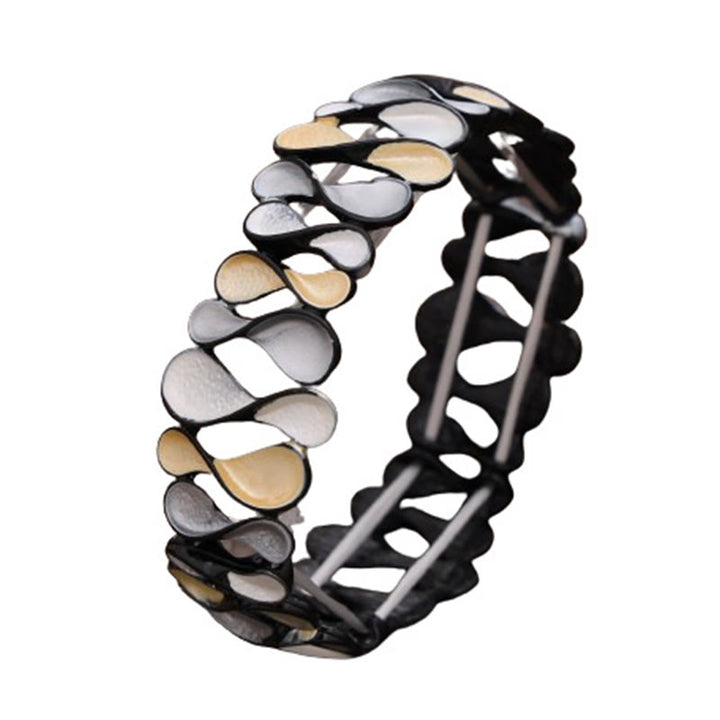 Buddha Stones, bunt, geometrisch, hohl, 8-förmig, Legierung, Heilung, elastisches Armband
