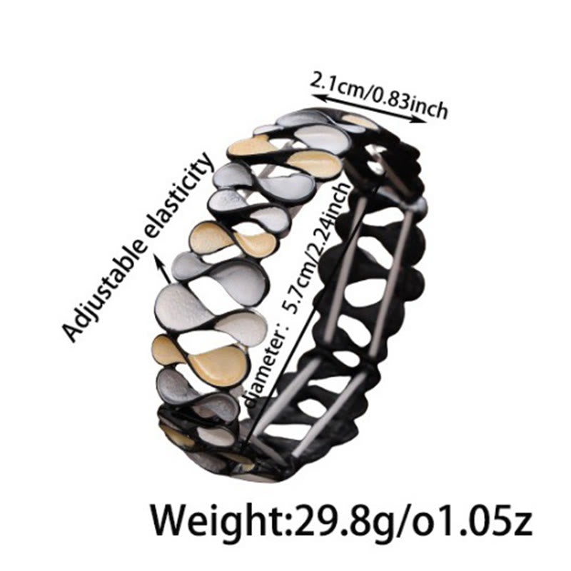 Buddha Stones, bunt, geometrisch, hohl, 8-förmig, Legierung, Heilung, elastisches Armband
