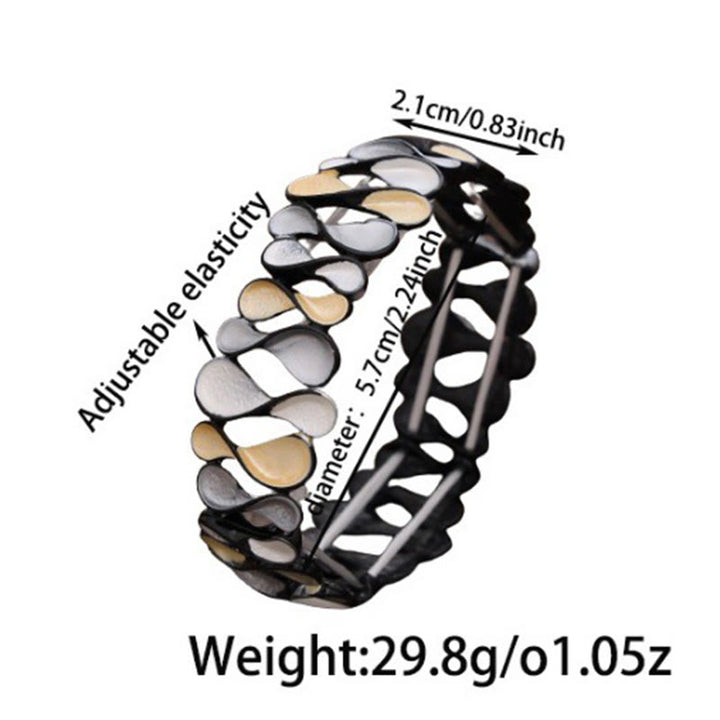 Buddha Stones, bunt, geometrisch, hohl, 8-förmig, Legierung, Heilung, elastisches Armband