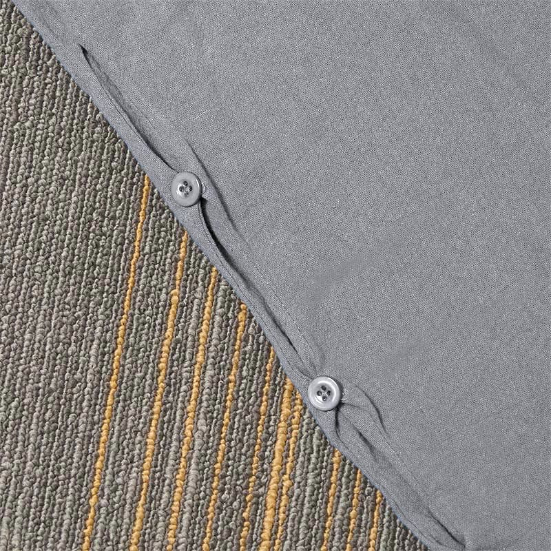Buddha Stones Lässige Damenhose aus Baumwollleinen in reiner Farbe mit hohlen Knopfmanschetten und Taschen