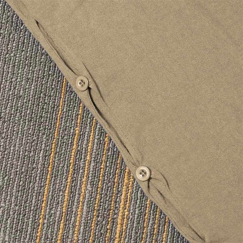 Buddha Stones Lässige Damenhose aus Baumwollleinen in reiner Farbe mit hohlen Knopfmanschetten und Taschen - image 5