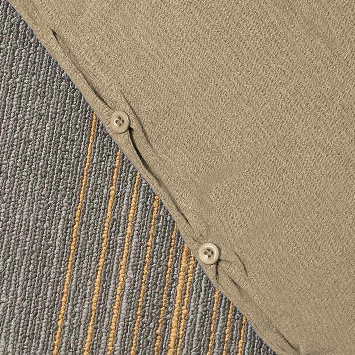 Buddha Stones Lässige Damenhose aus Baumwollleinen in reiner Farbe mit hohlen Knopfmanschetten und Taschen - image 5