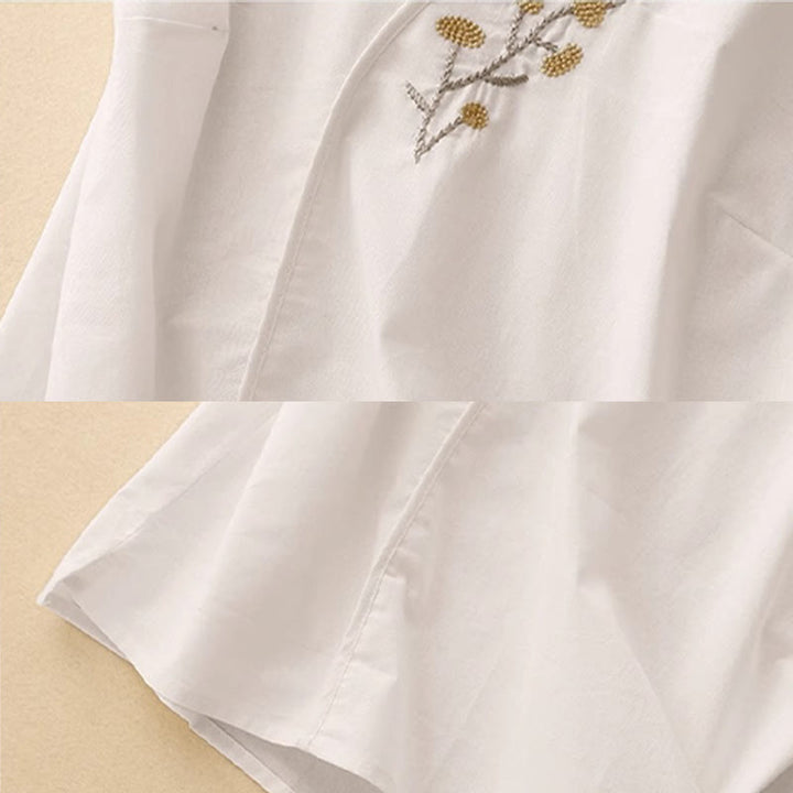 Ärmellose Weste aus Baumwolle und Leinen mit Buddha Stones und ethnischer Stickerei, asymmetrisches Design für Damen - image 8