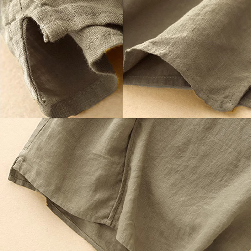 Ärmellose Weste aus Baumwolle und Leinen mit Buddha Stones und ethnischer Stickerei, asymmetrisches Design für Damen - image 6