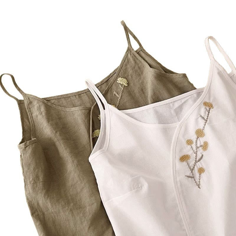 Ärmellose Weste aus Baumwolle und Leinen mit Buddha Stones und ethnischer Stickerei, asymmetrisches Design für Damen - image 12