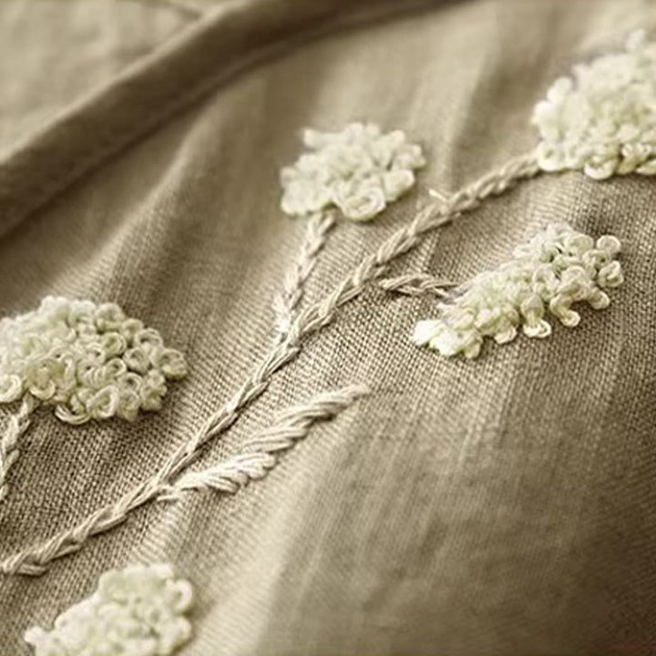 Ärmellose Weste aus Baumwolle und Leinen mit Buddha Stones und ethnischer Stickerei, asymmetrisches Design für Damen - image 4