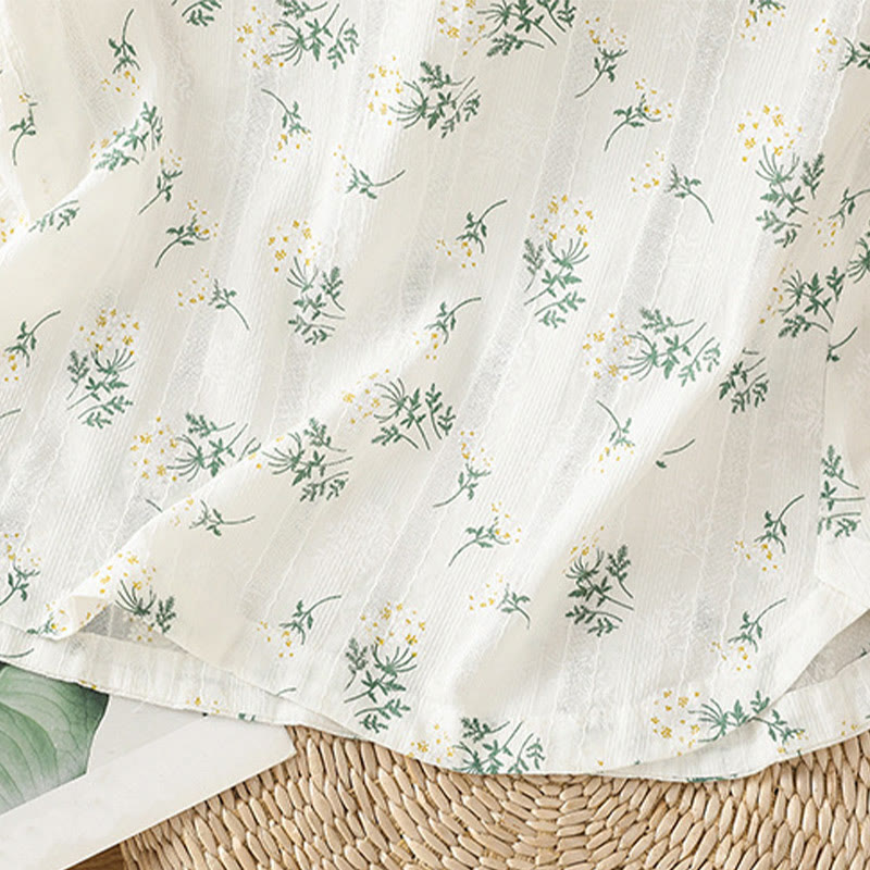 Buddha Stones Retro-Druck Blumenpflanzenmuster Chinesisches Froschknopf-Design Ärmellose Damen-Baumwollweste - image 9