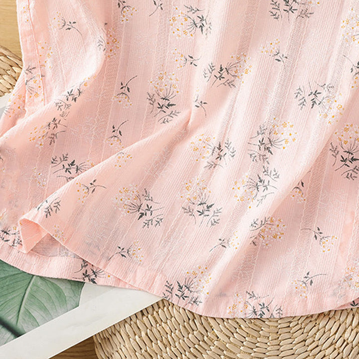 Buddha Stones Retro-Druck Blumenpflanzenmuster Chinesisches Froschknopf-Design Ärmellose Damen-Baumwollweste - image 16