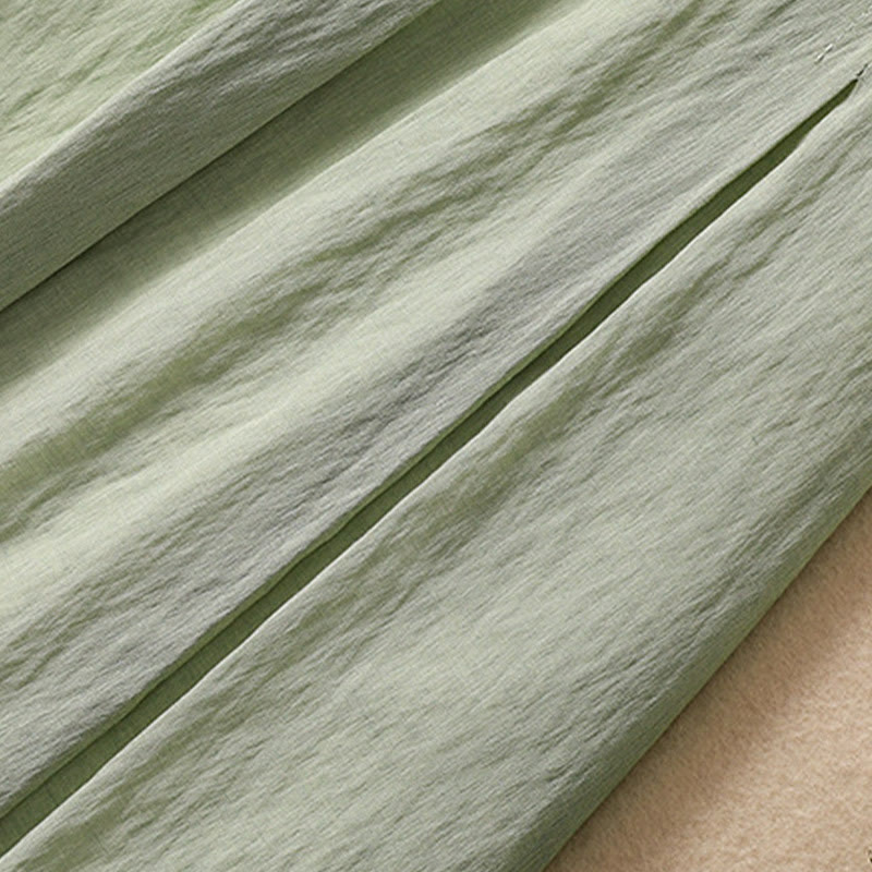 Buddha Stones Lässiger Damen-Rock aus Baumwolle und Leinen in Kontrastfarbe mit Plissee und Schnürung in der Länge 7–8 - image 31