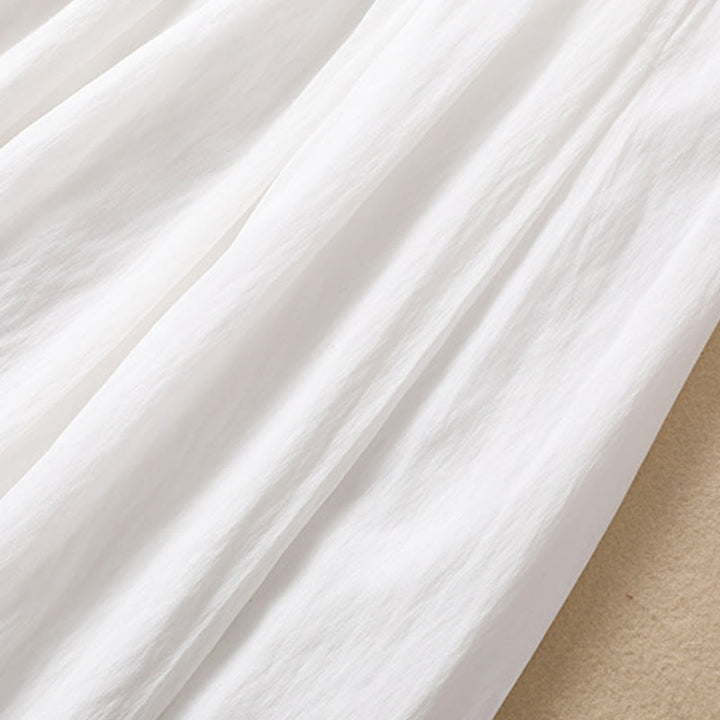 Buddha Stones Lässiger Damen-Rock aus Baumwolle und Leinen in Kontrastfarbe mit Plissee und Schnürung in der Länge 7–8 - image 14