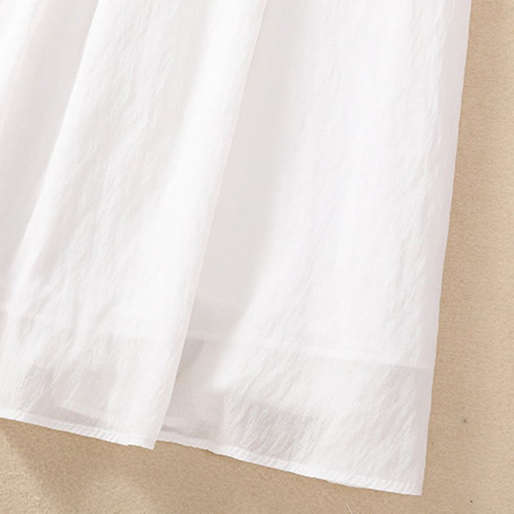 Buddha Stones Lässiger Damen-Rock aus Baumwolle und Leinen in Kontrastfarbe mit Plissee und Schnürung in der Länge 7–8 - image 15