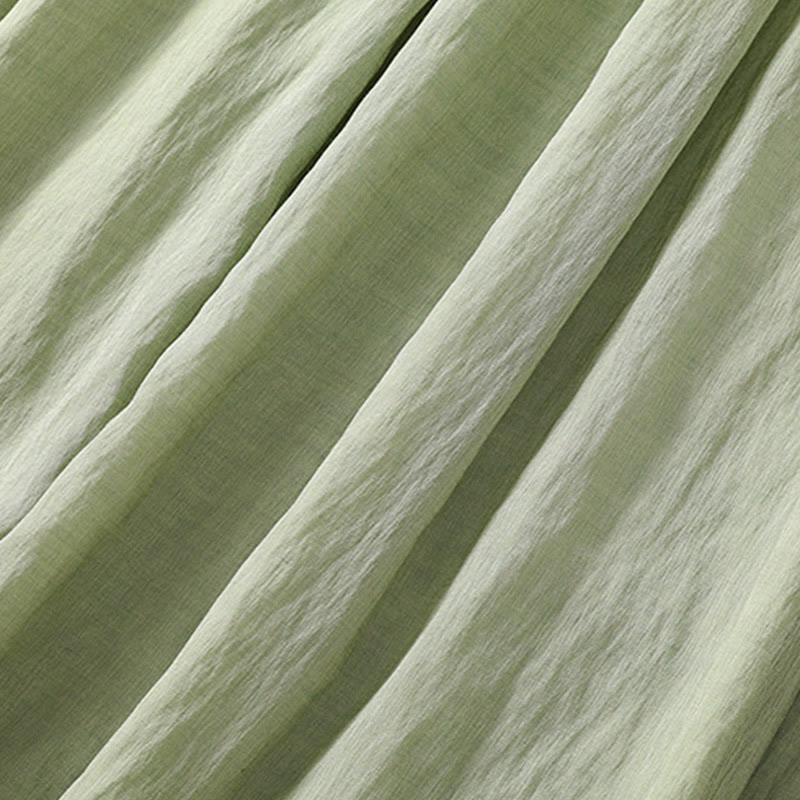 Buddha Stones Lässiger Damen-Rock aus Baumwolle und Leinen in Kontrastfarbe mit Plissee und Schnürung in der Länge 7–8 - image 30