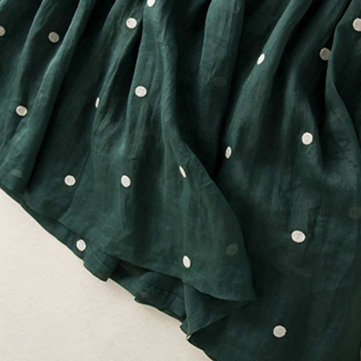 Buddha Stones Künstlerischer Vintage-Punktmuster-Faltenrock für Damen - image 12