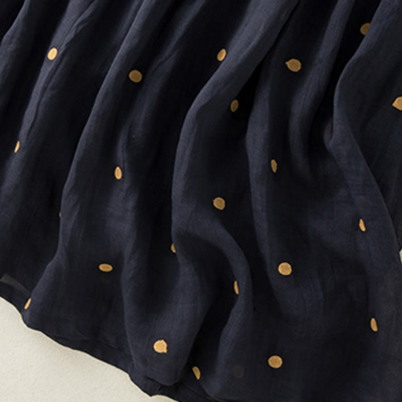 Buddha Stones Künstlerischer Vintage-Punktmuster-Faltenrock für Damen - image 19